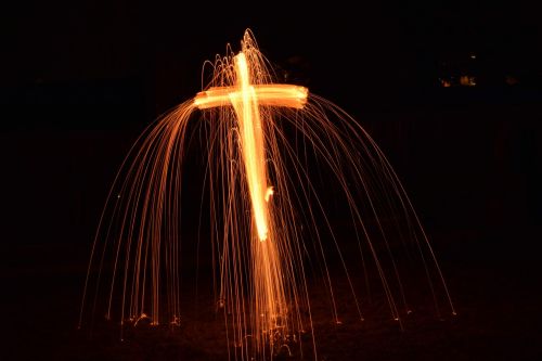 Long Exposure Light-Painted Cross