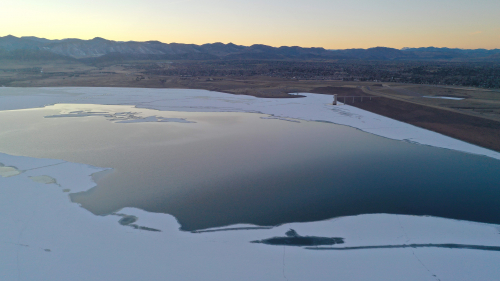 Drone Frozen Lake